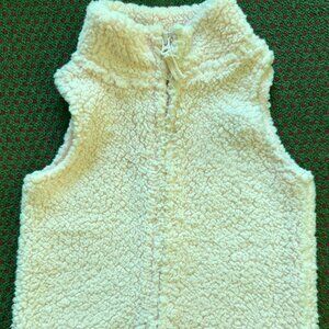 Girls Size 9 Months Light Pink Fleece Vest Front Zip Mock Neck Just One You